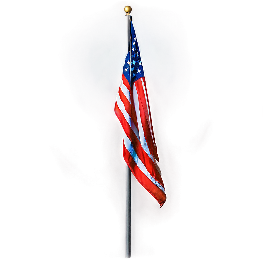 American Flag On Pole With Sunburst Background Png 06132024