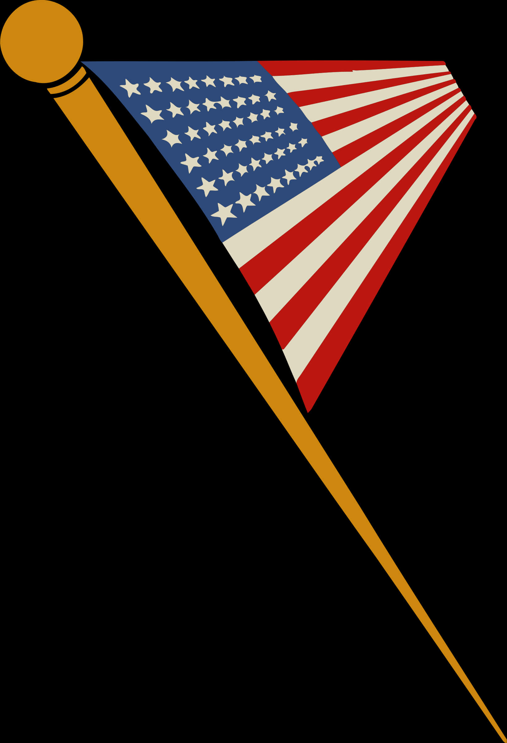 American Flag Pennant Illustration