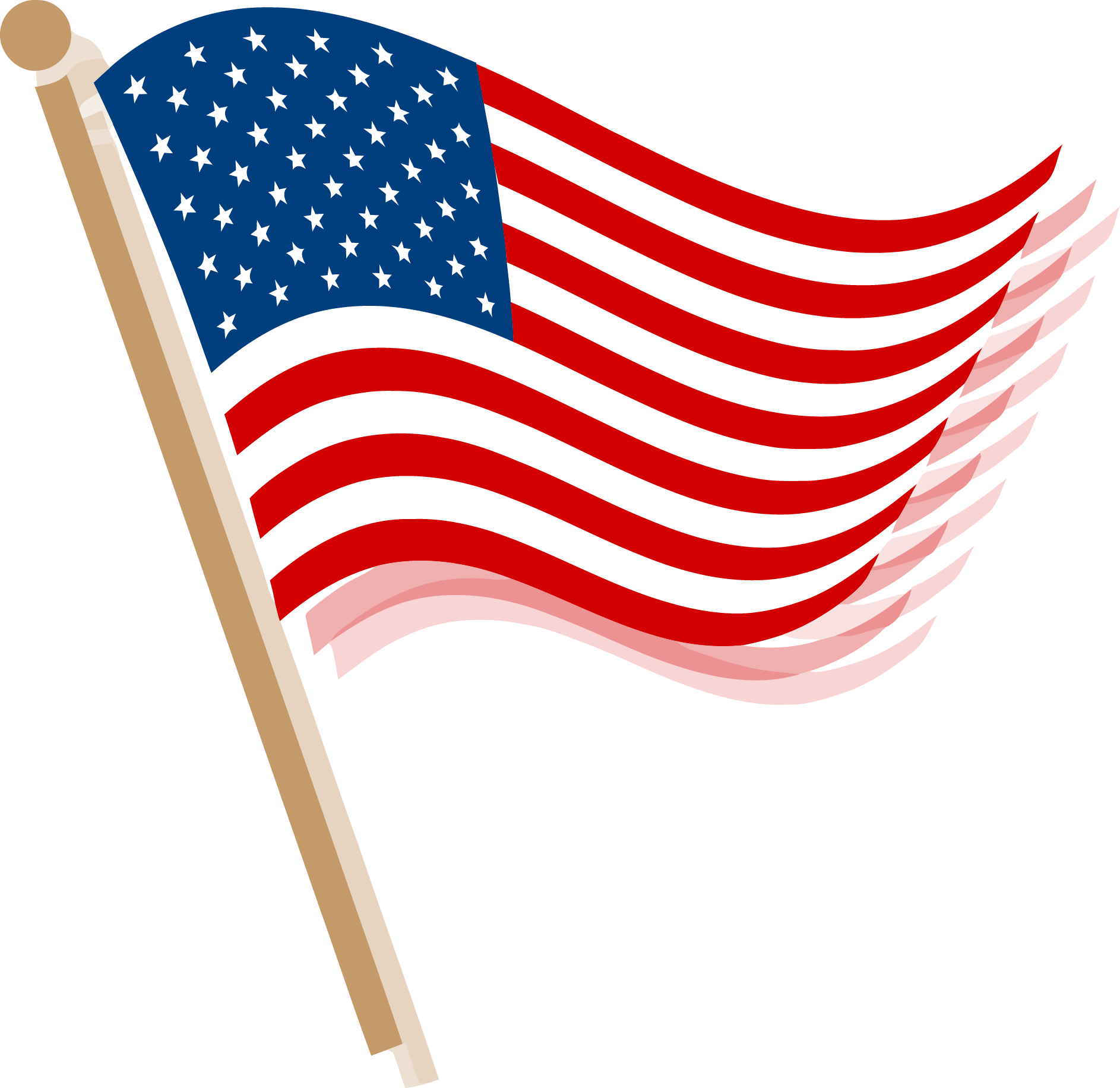 American Flag Waving Memorial Day
