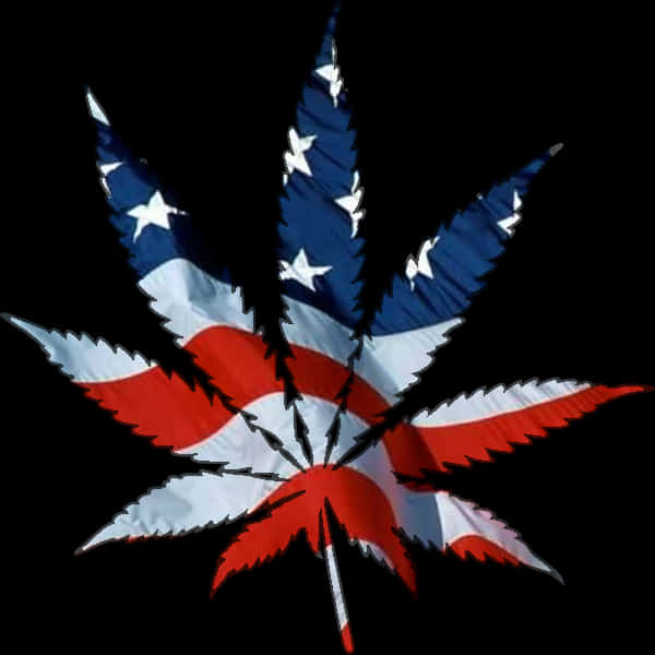 American Flag Weed Leaf