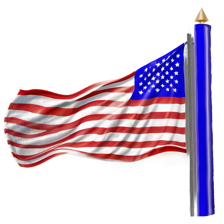 American Flag With Pole Png Clipart Wcl68