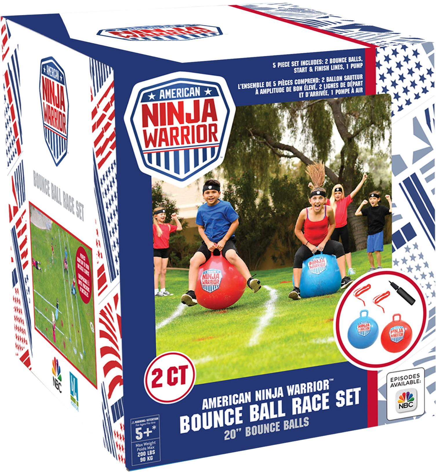 American Ninja Warrior Bounce Ball Race Set Packaging