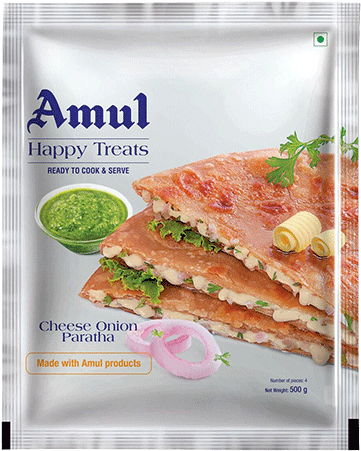 Amul Cheese Onion Paratha Packaging