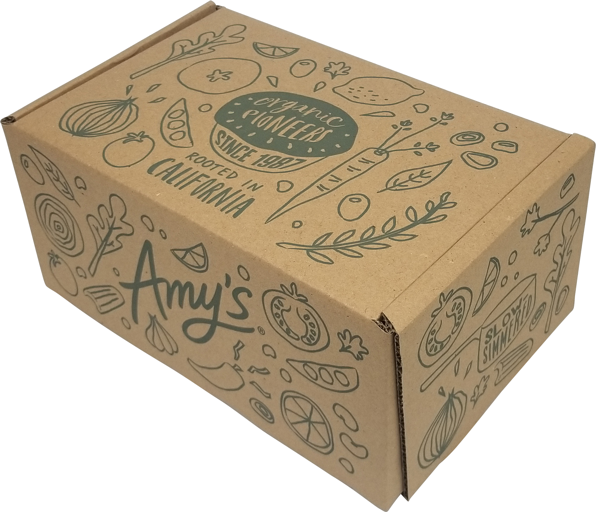 Amys Organic Pioneers Custom Printed Shipping Box