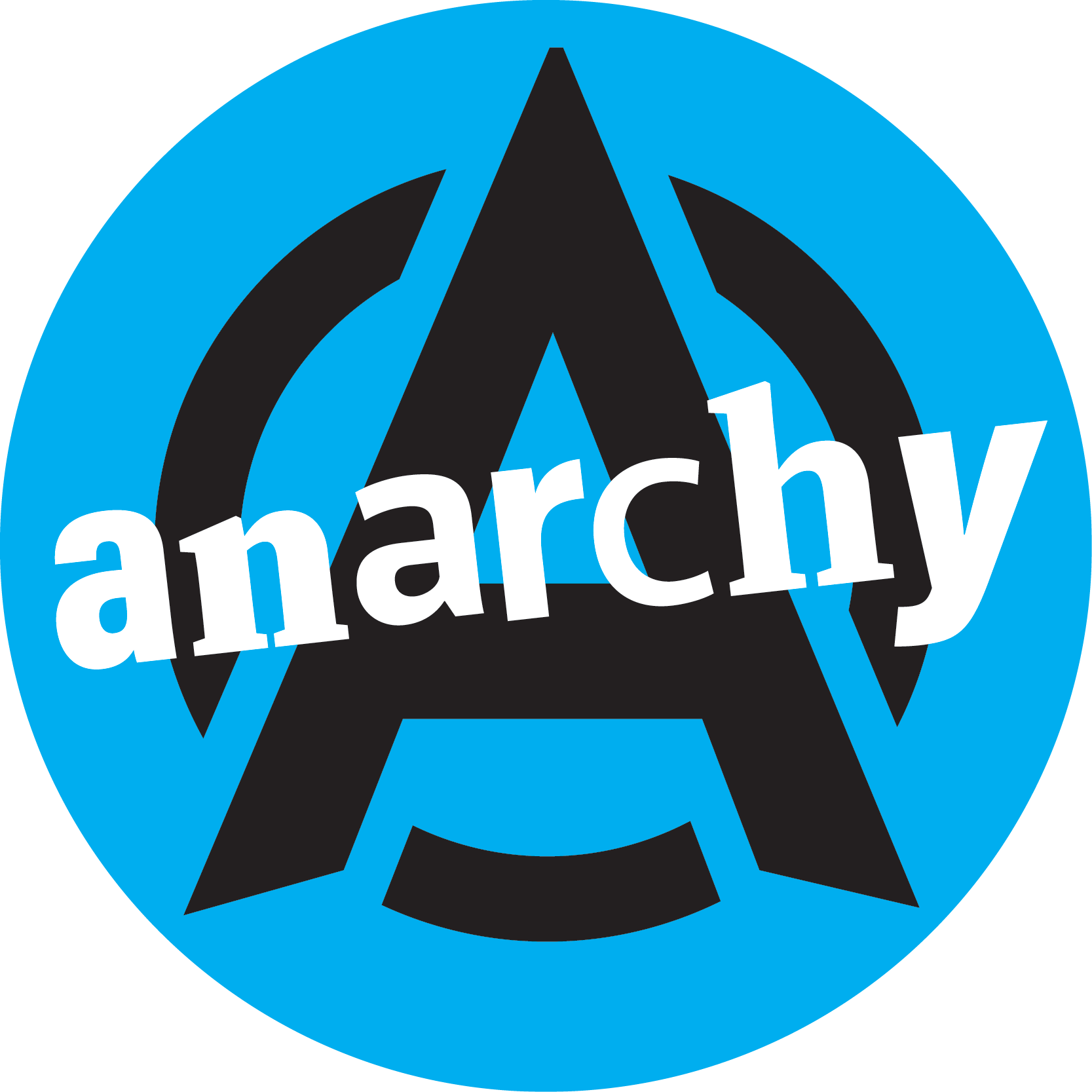 Anarchy Symbol Blue Background