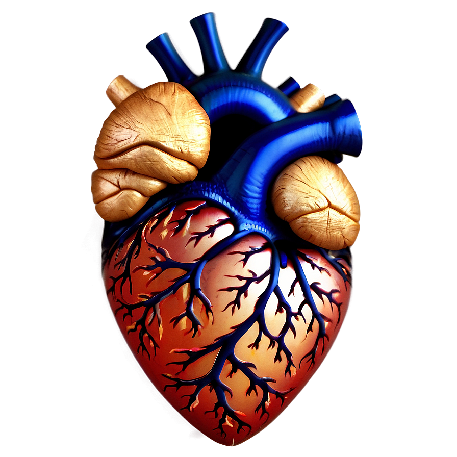 Anatomical Heart On Fire Png 27