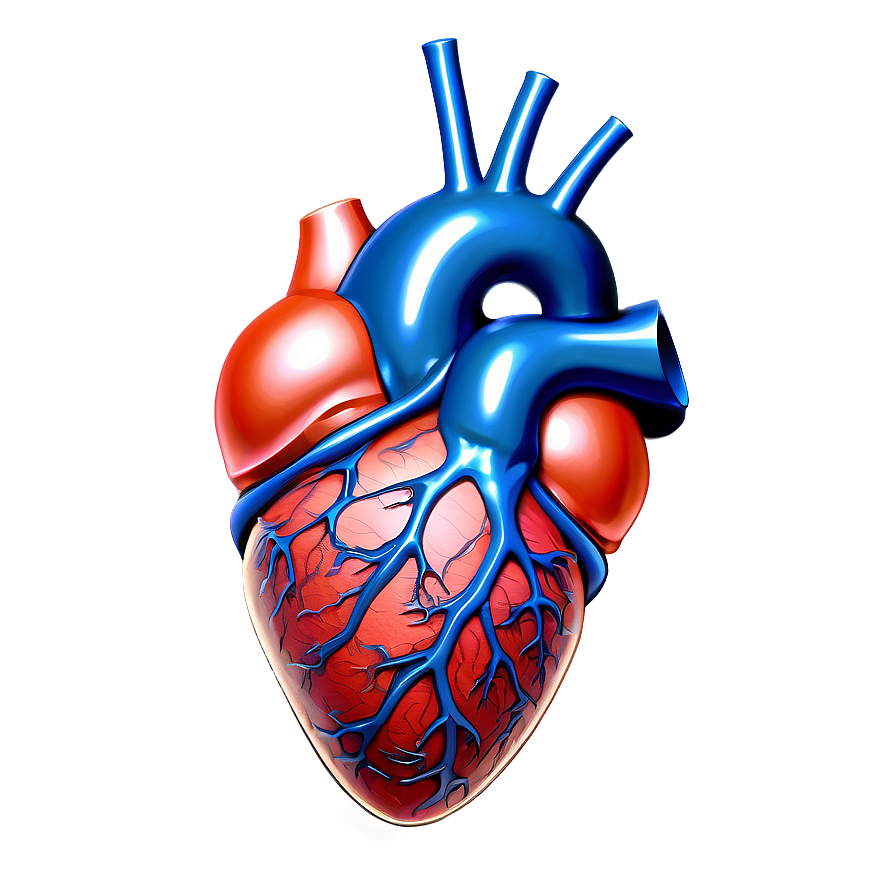 Anatomical Heart With Veins Png 06122024