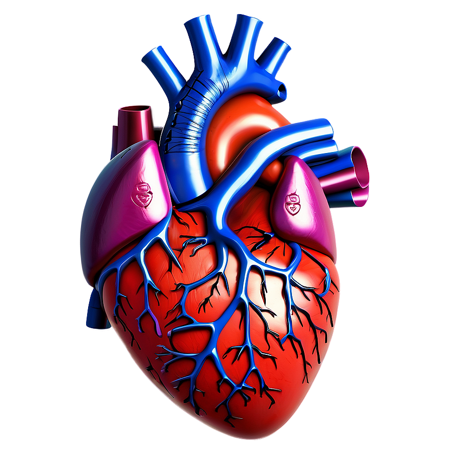 Anatomical Heart With Veins Png Tsi65