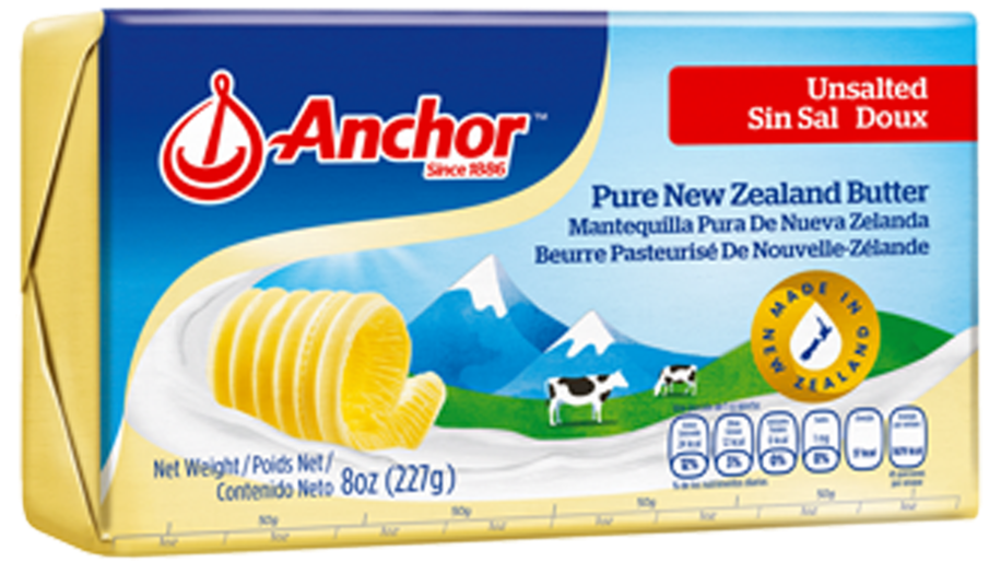 Anchor Unsalted New Zealand Butter Package