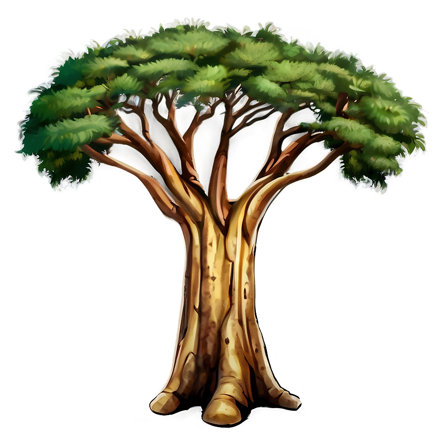 Ancient Acacia Tree Illustration Png 06132024