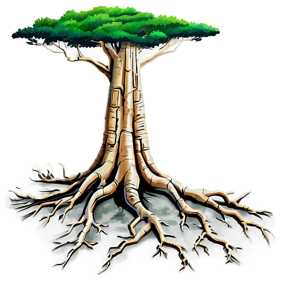 Ancient Tree Roots Art Png 06262024