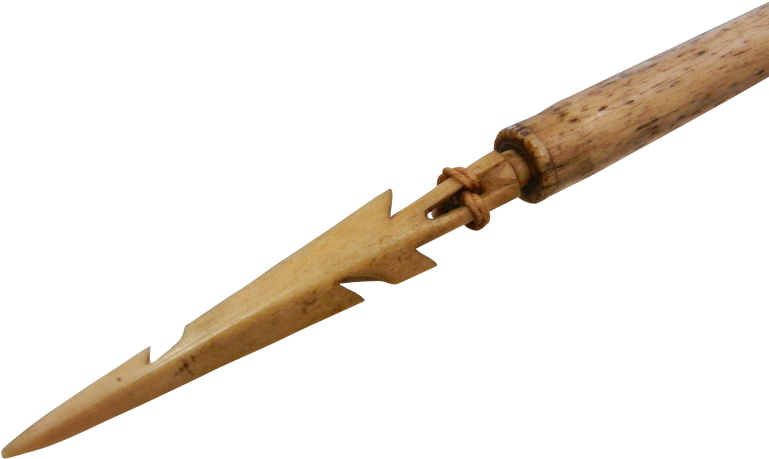 Ancient Wooden Spear Isolated