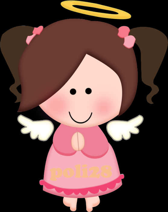 Angel Cartoon Girl Baptism Graphic