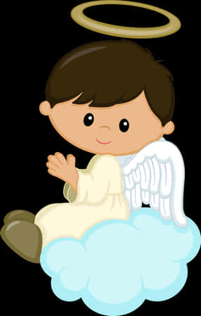 Angel Childon Cloud Illustration