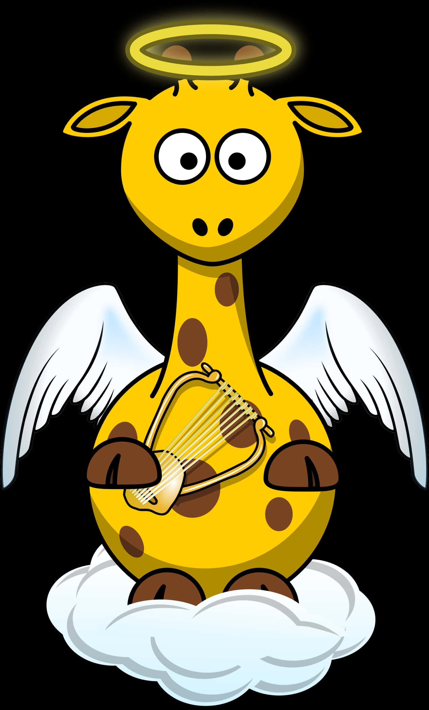 Angel Giraffe Playing Harp