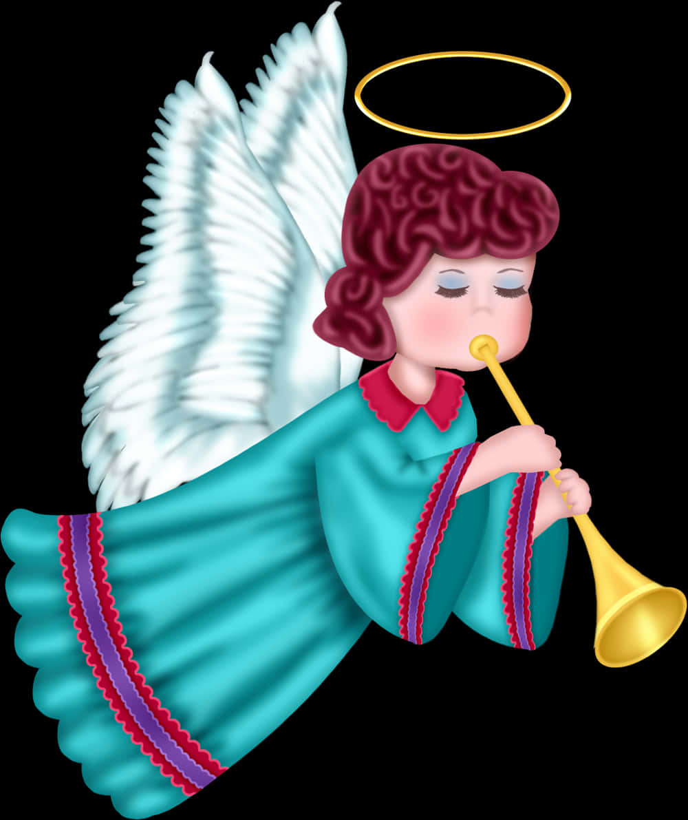 Angel Playing Trumpet Illustration