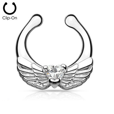 Angel Wings Clip On Nose Ring