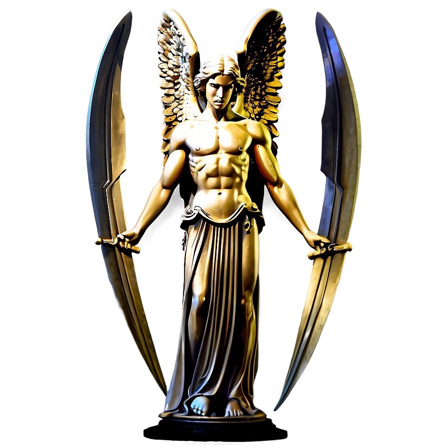 Angel With Sword Statue Png 06202024