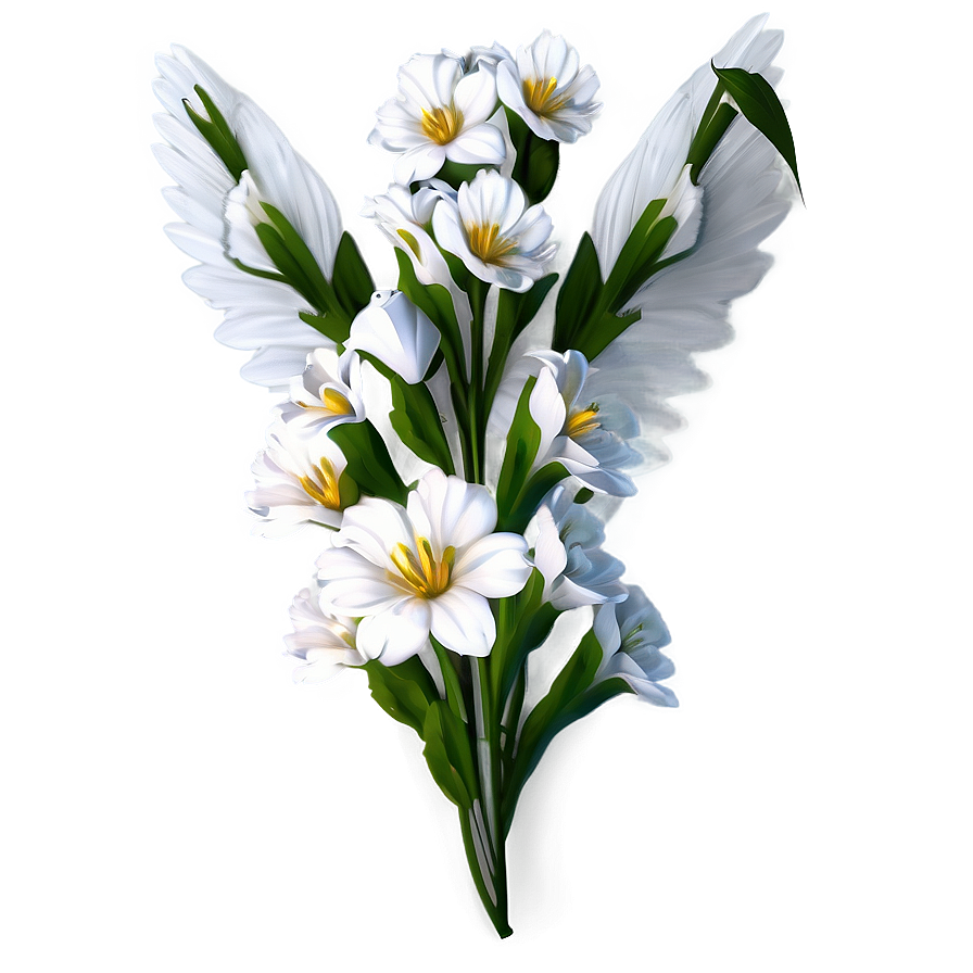 Angelic White Flowers Png 04292024