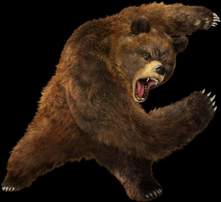 Angry Brown Bear Roaring