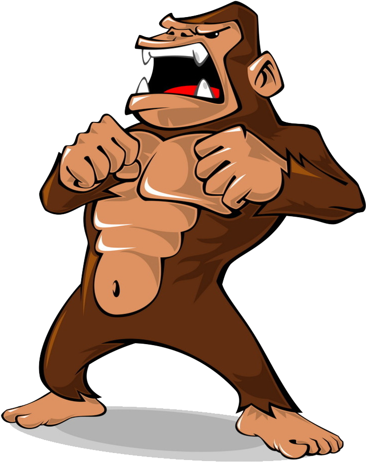 Angry Cartoon Gorilla Thumping Chest