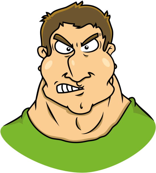 Angry Cartoon Man Green Shirt