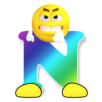 Angry Emoji Letter N