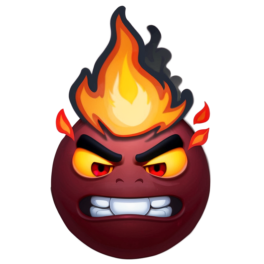 Angry Emoji With Fire Png 11