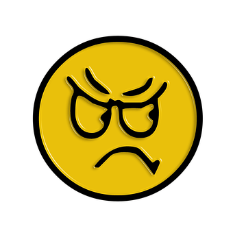 Angry Face Emoji Black Background