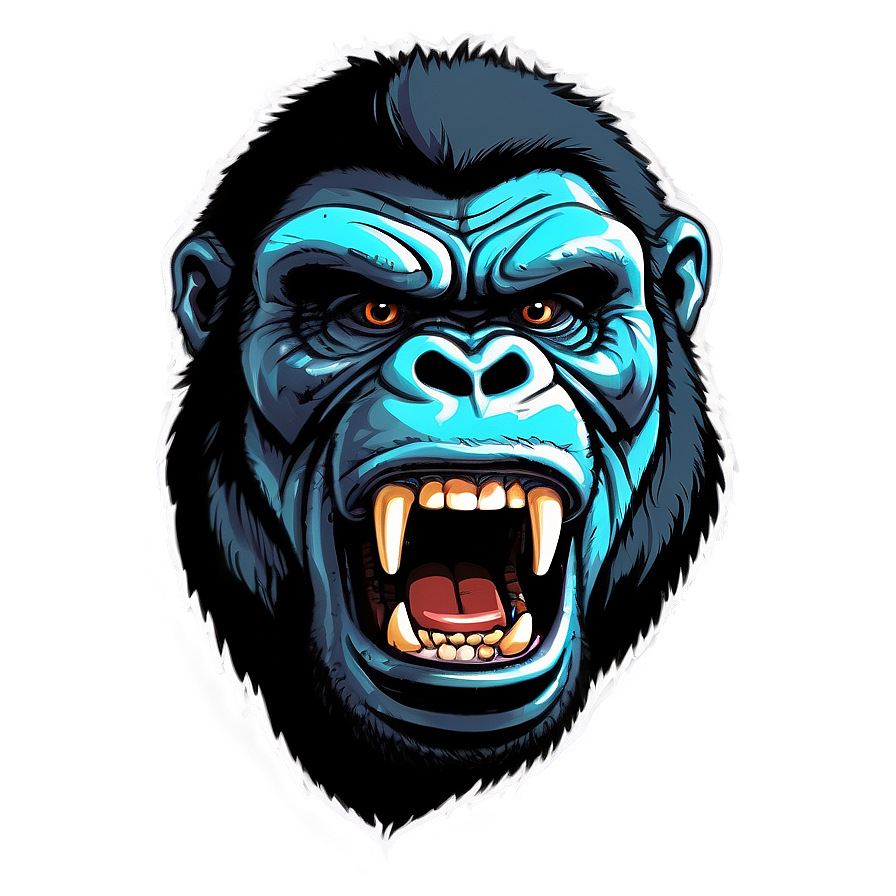 Angry Gorilla Comic Style Png 06252024