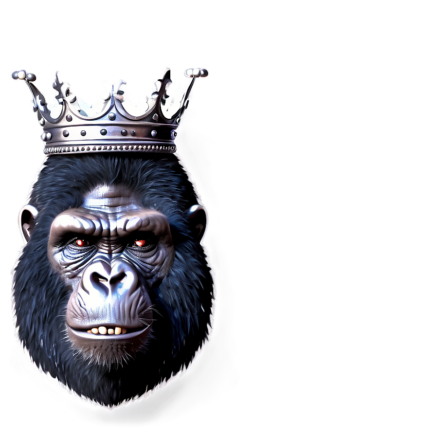 Angry Gorilla With Crown Png 06252024