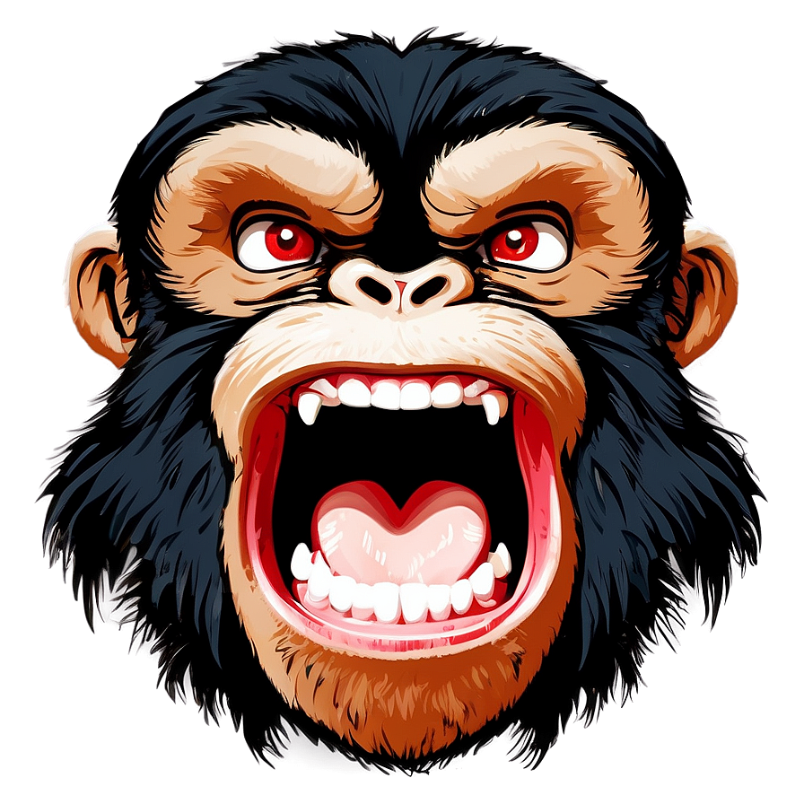 Angry Monkey Face Graphic Png Uog53