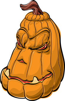 Angry Pumpkin Cartoon Vector