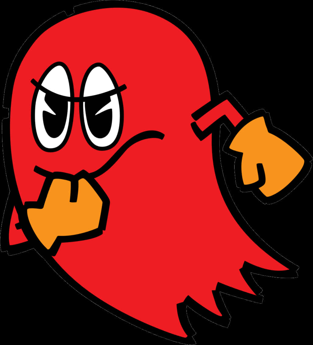 Angry Red Ghost Cartoon