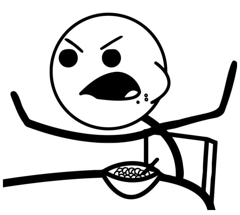 Angry Stick Figure Eating Cereal