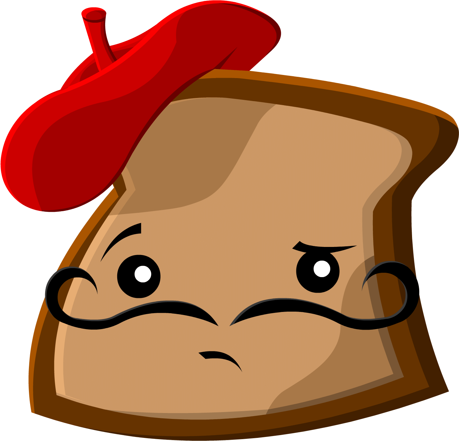 Angry Toast Cartoon Character