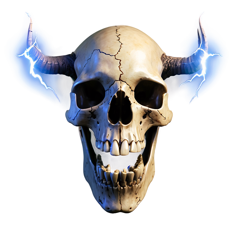 Animal Skull With Lightning Png 76