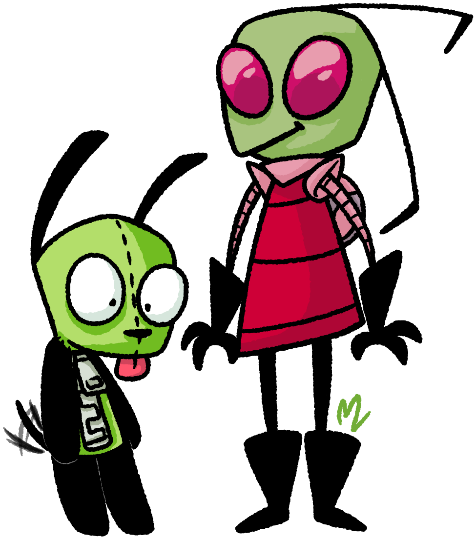 Animated Alien Duo Illustration