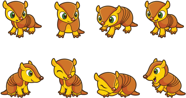 Animated Armadillo Expressions