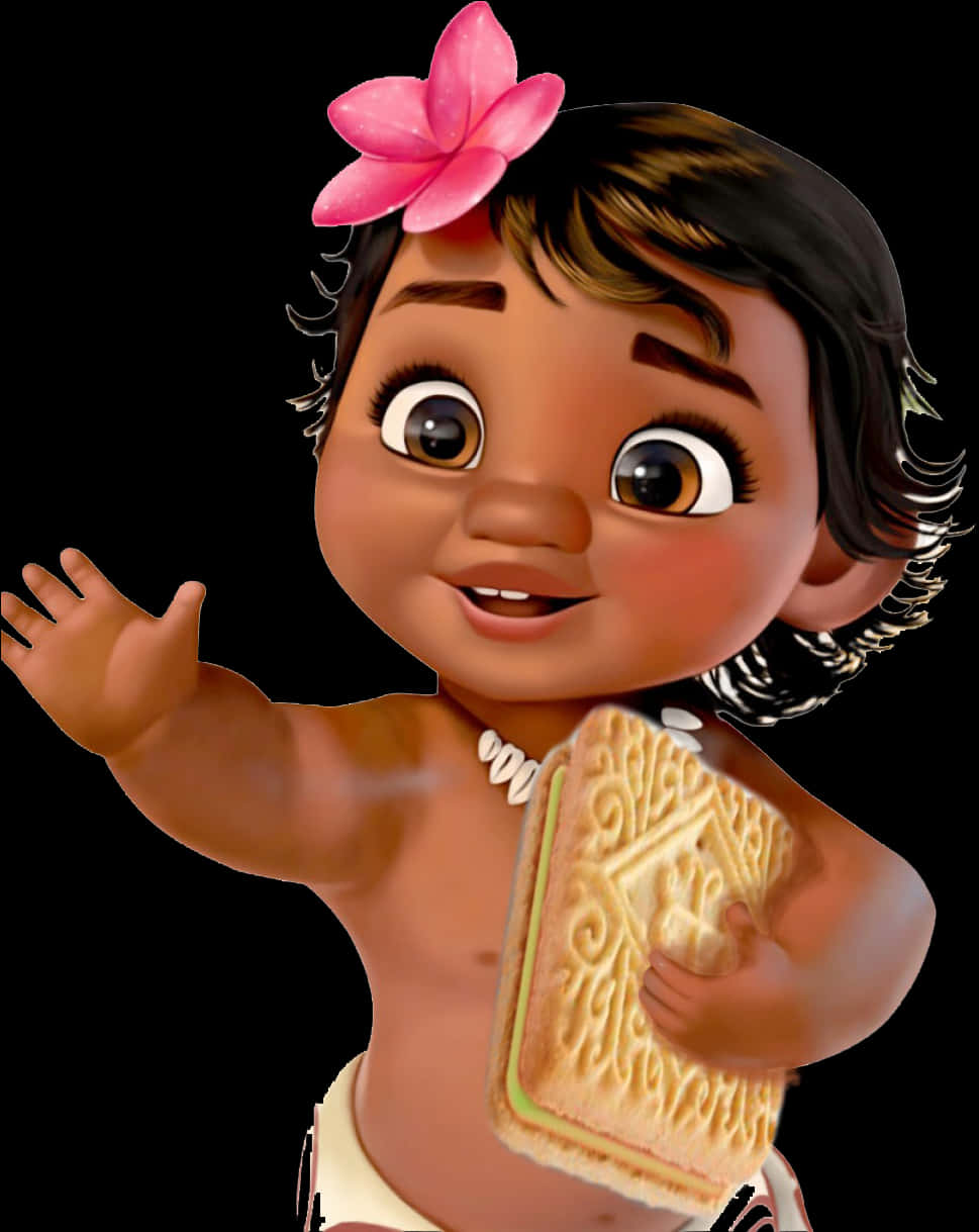 Animated Baby With Flowerin Hair