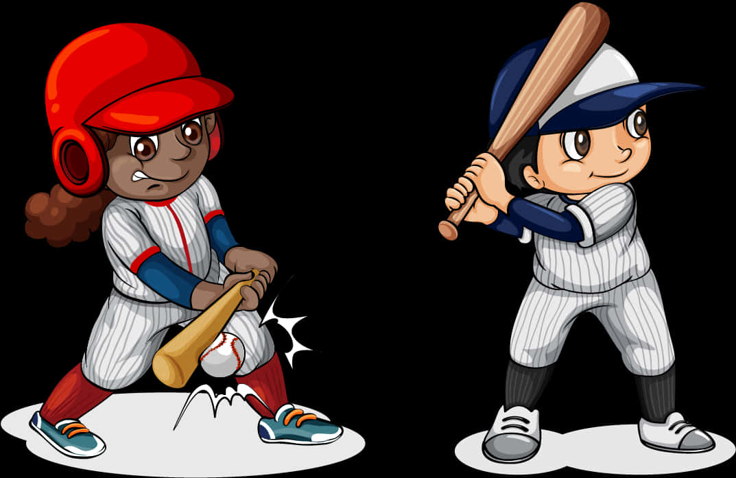 Animated Baseball Players Ready Action