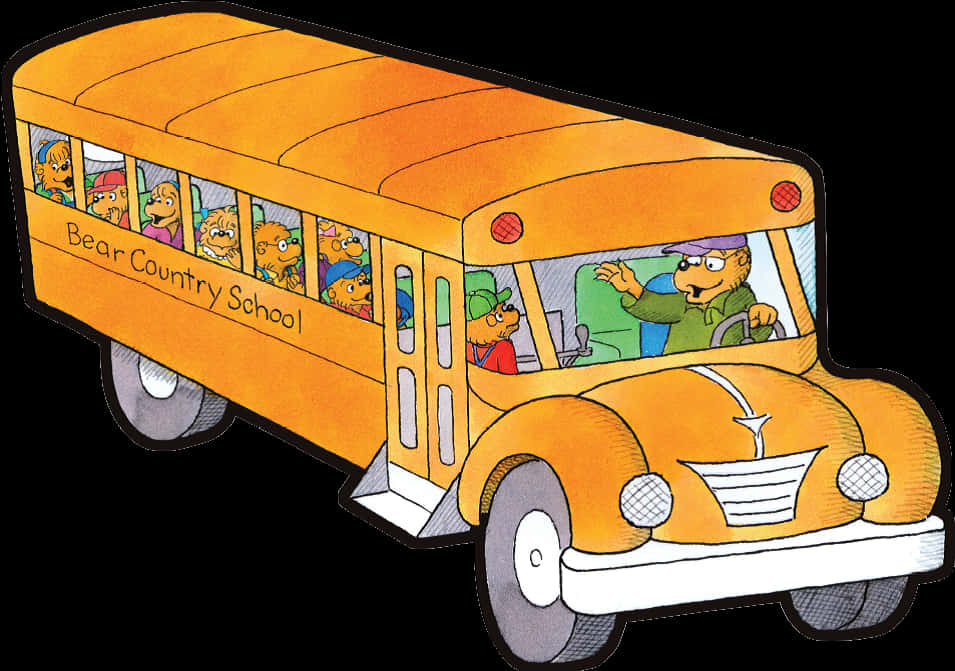 Animated Bear Country School Bus