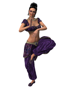 Animated Belly Dancer Character