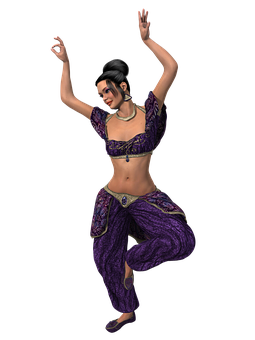 Animated Belly Dancer Pose