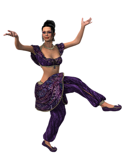 Animated Belly Dancer Pose