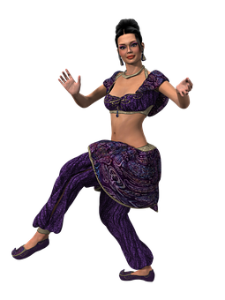 Animated Belly Dancer Pose