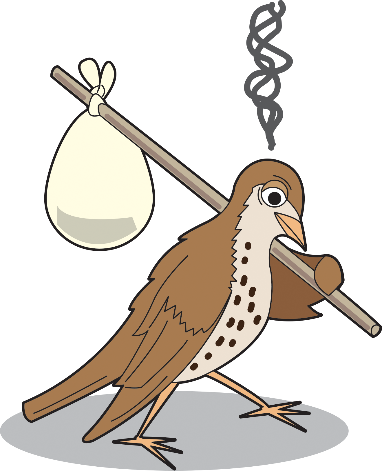 Animated Bird Carrying Egg Sack