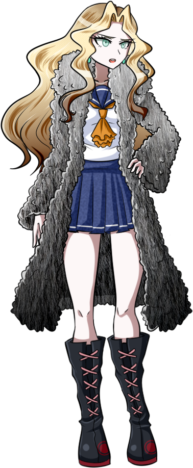 Animated Blonde Character With Fur Coat