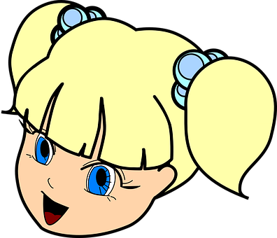 Animated Blonde Girl Cartoon Character