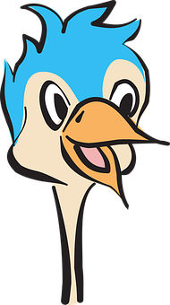 Animated Blue Crested Bird Character